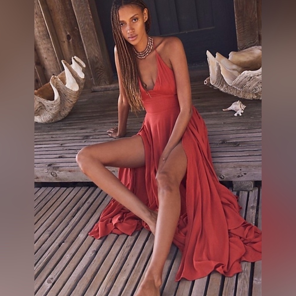 Free people Lille maxi dress in red